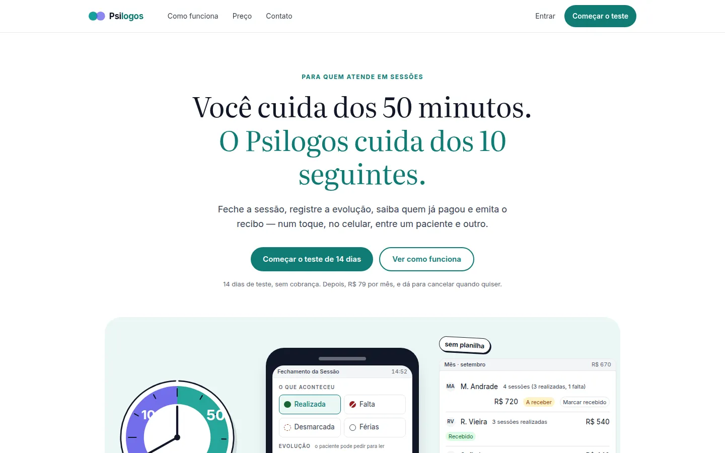 Página inicial do Psilogos (psilogos.app), em outubro de 2026